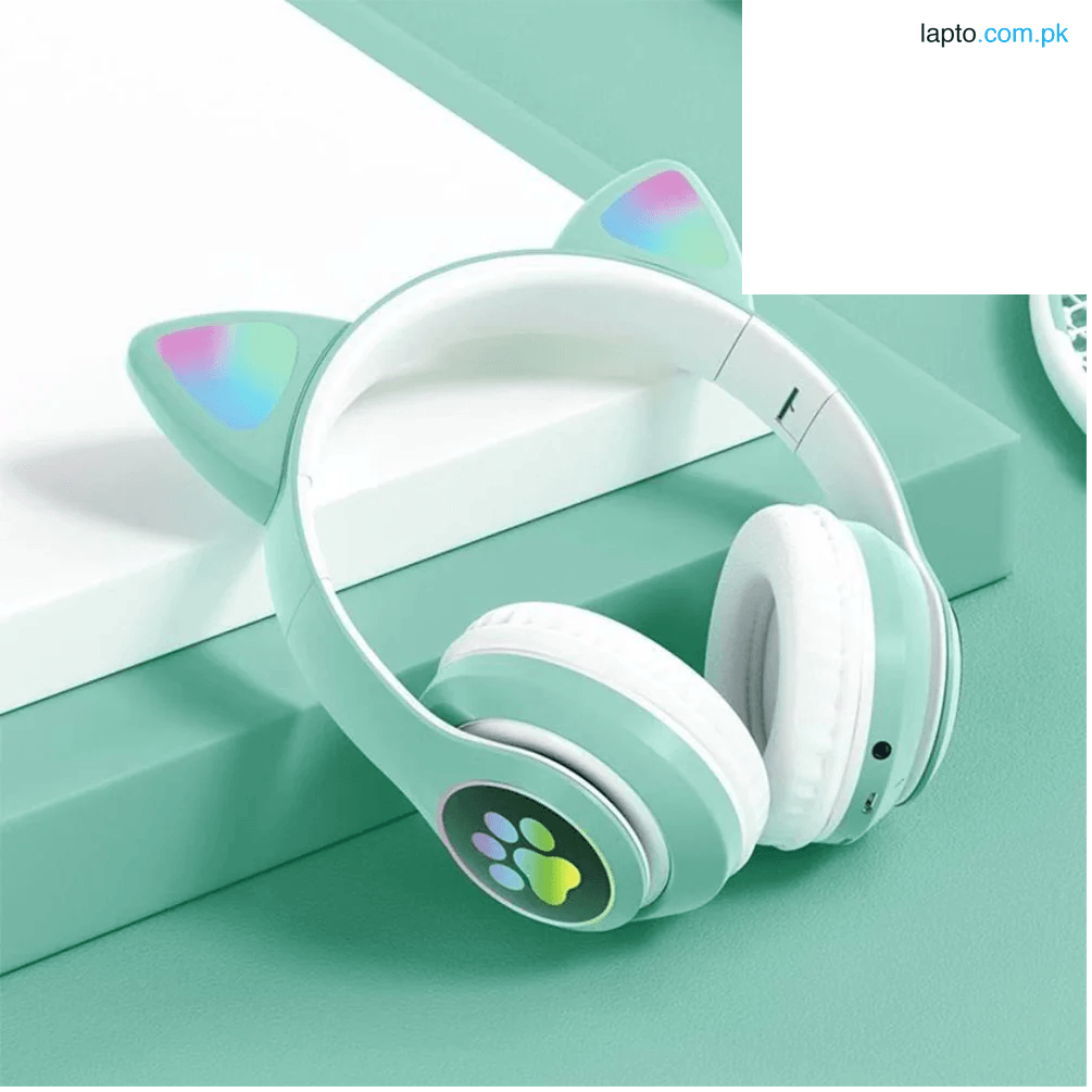 Modern STN-28 Cat Wireless Bluetooth Headphones with Built-in Microphone - Wireless Headset Headband - Earphones Gift for Android Mobile, iPhone, PC, Laptop, Tablet - Foldable Gym Headphone with HiFi Sound