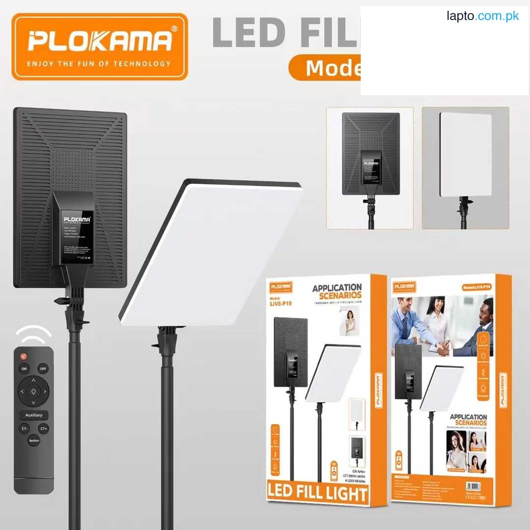 PLOKAMA P19 LED Fill Light – Adjustable Brightness Live Stream Light | Soft Light for TikTok, YouTube, Makeup, Photography & Video Recording