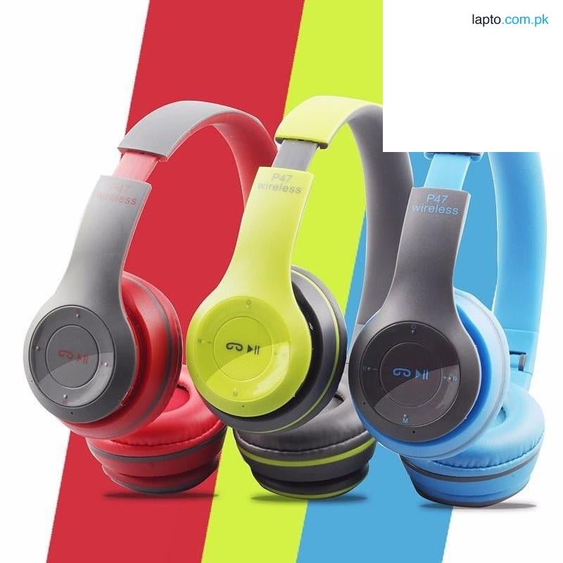 P47 Wireless headphones with Microphone Bluetooth Foldable Headset Support FM Radio TF for PC ,TV Smart Phones & Tablets etc.
