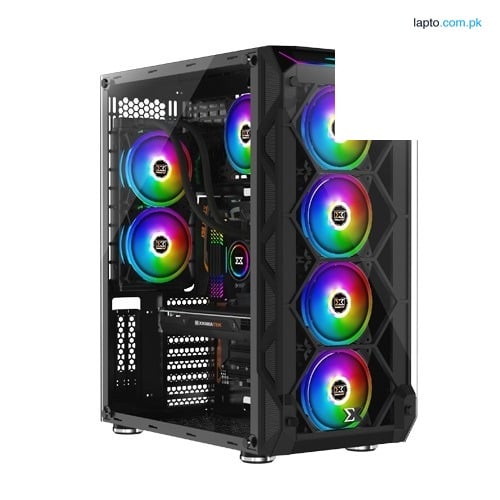 Xigmatek Overtake EN43460 6x AY120 ARGB Fans Pre-Installed Super Tower Chassis Gaming PC Case