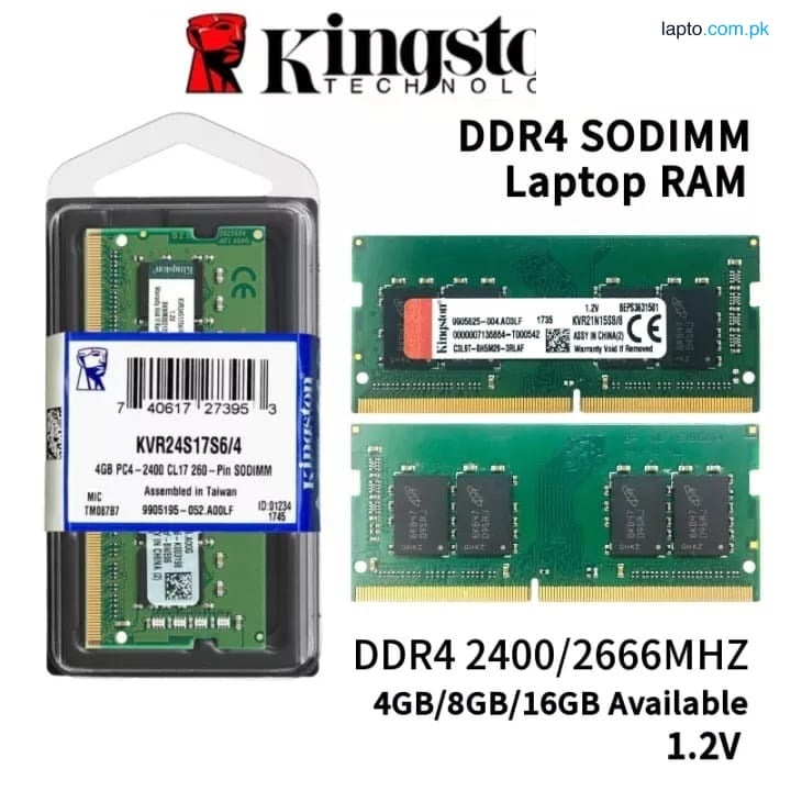Kingston 4GB 2666Mhz Laptop memory DDR4 SODIMM Value Ram KVR24S17S6/4 notebook