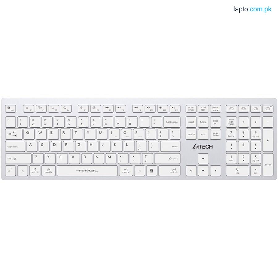 A4Tech FBX50C Bluetooth Keyboard White - Black 2.4G Wireless
