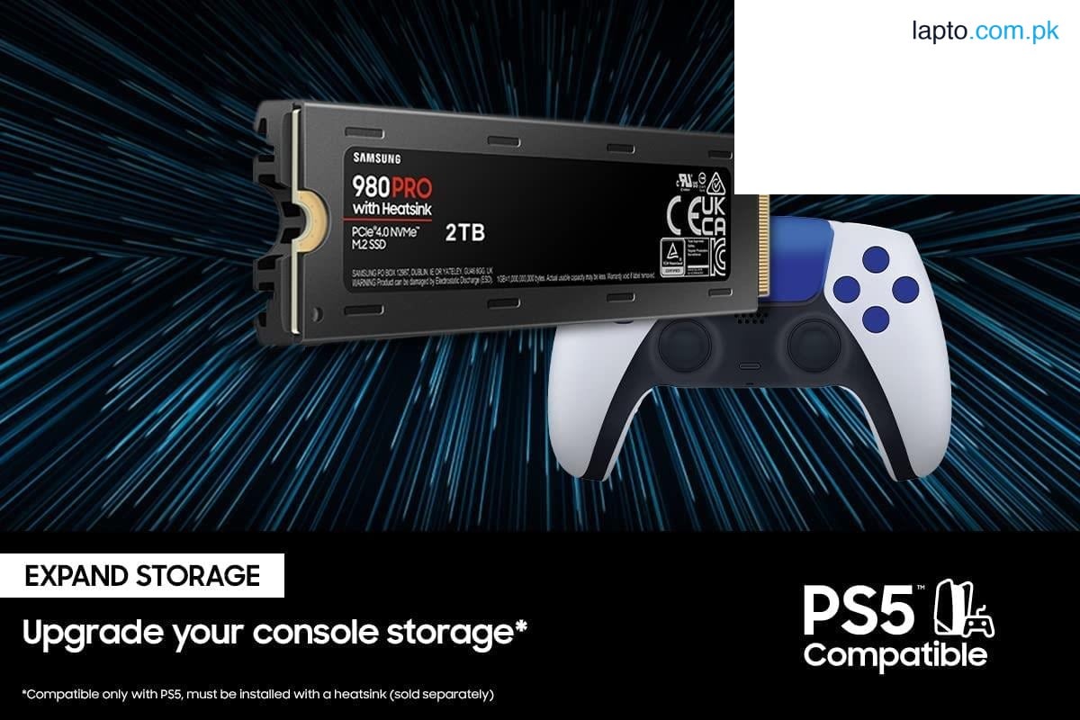 SAMSUNG 980 PRO SSD with Heatsink 2TB PCIe Gen 4 NVMe M.2 Internal Solid State Drive + 2mo Adobe CC Photography, Heat Control, Max Speed, PS5 Compatible (MZ-V8P2T0CW)