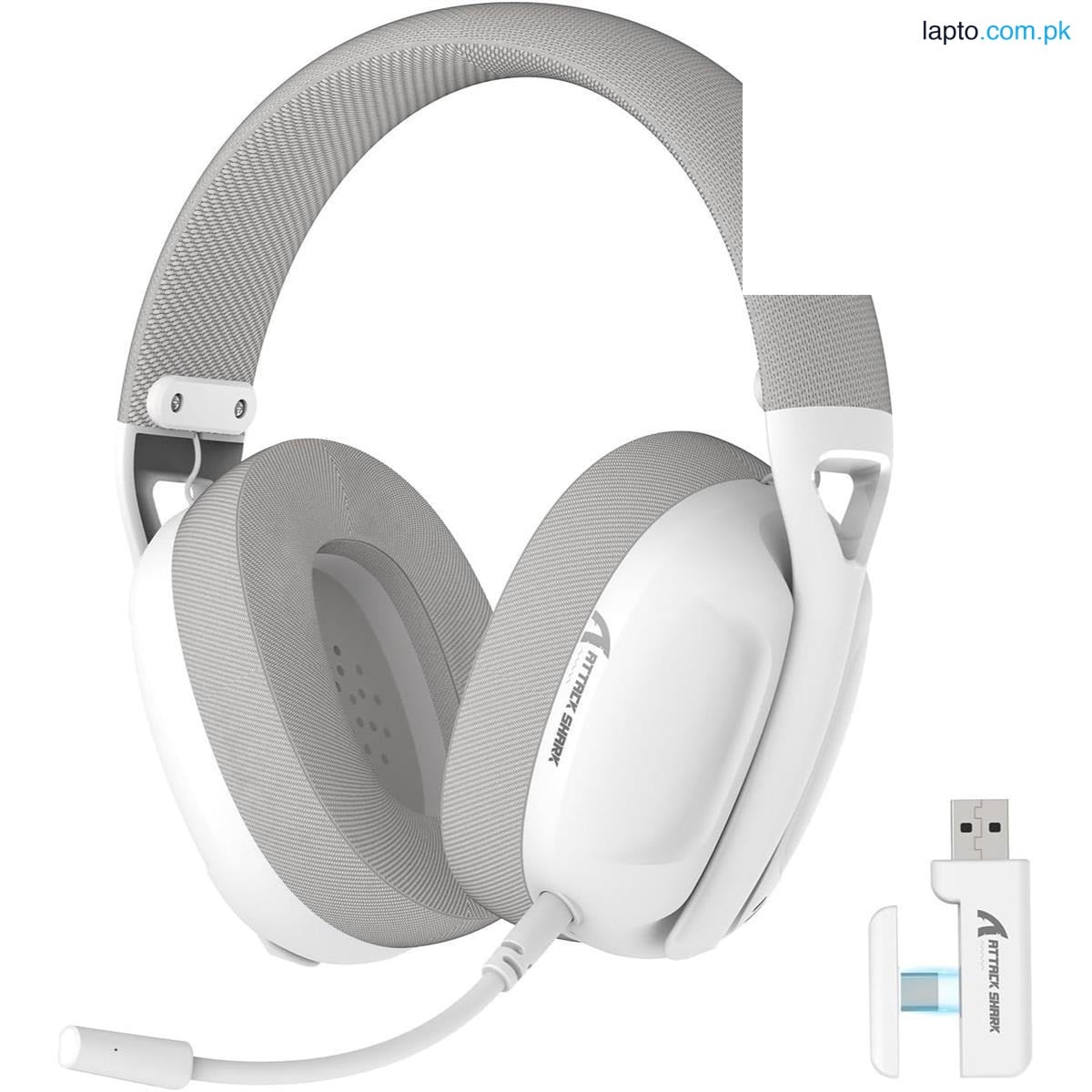 Attack Shark L80 Light Weight Wireless Gaming Headset Lightspeed 3.5mm Audio Jack with Microphone for PS5 PS4 PC Mobile Tablet 2.4Ghz Bluetooth 5.3 50H Battery - White