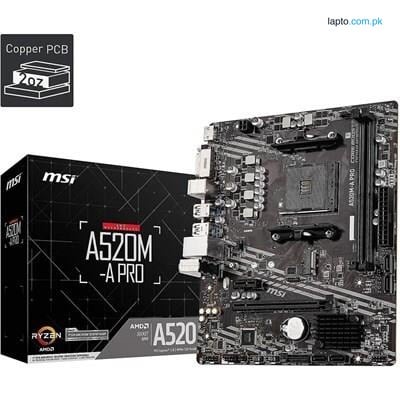 MSI A520M-A PRO Gaming Motherboard - High-Performance AMD AM4 Solution for Gamers and Professionals