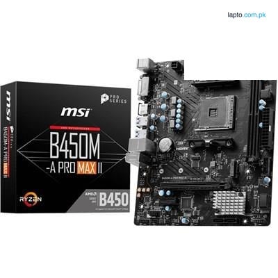 MSI B450M-A PRO MAX II AMD AM4 Motherboard | Ryzen™ 5000 Support, DDR4 Boost, and Pro-Level Performance
