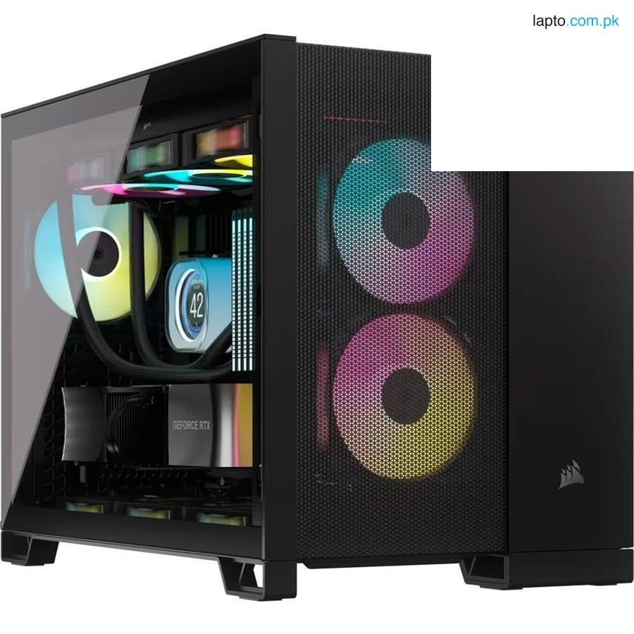 Corsair 2500D Tempered Glass Dual Chamber PC Case - CC-9011263-W - Black / White