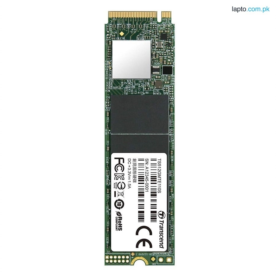 Transcend PCIe M.2 SSD 512GB Solid State Drive, NVMe PCIe Gen3 x4 80mm, TS512GMTE110S