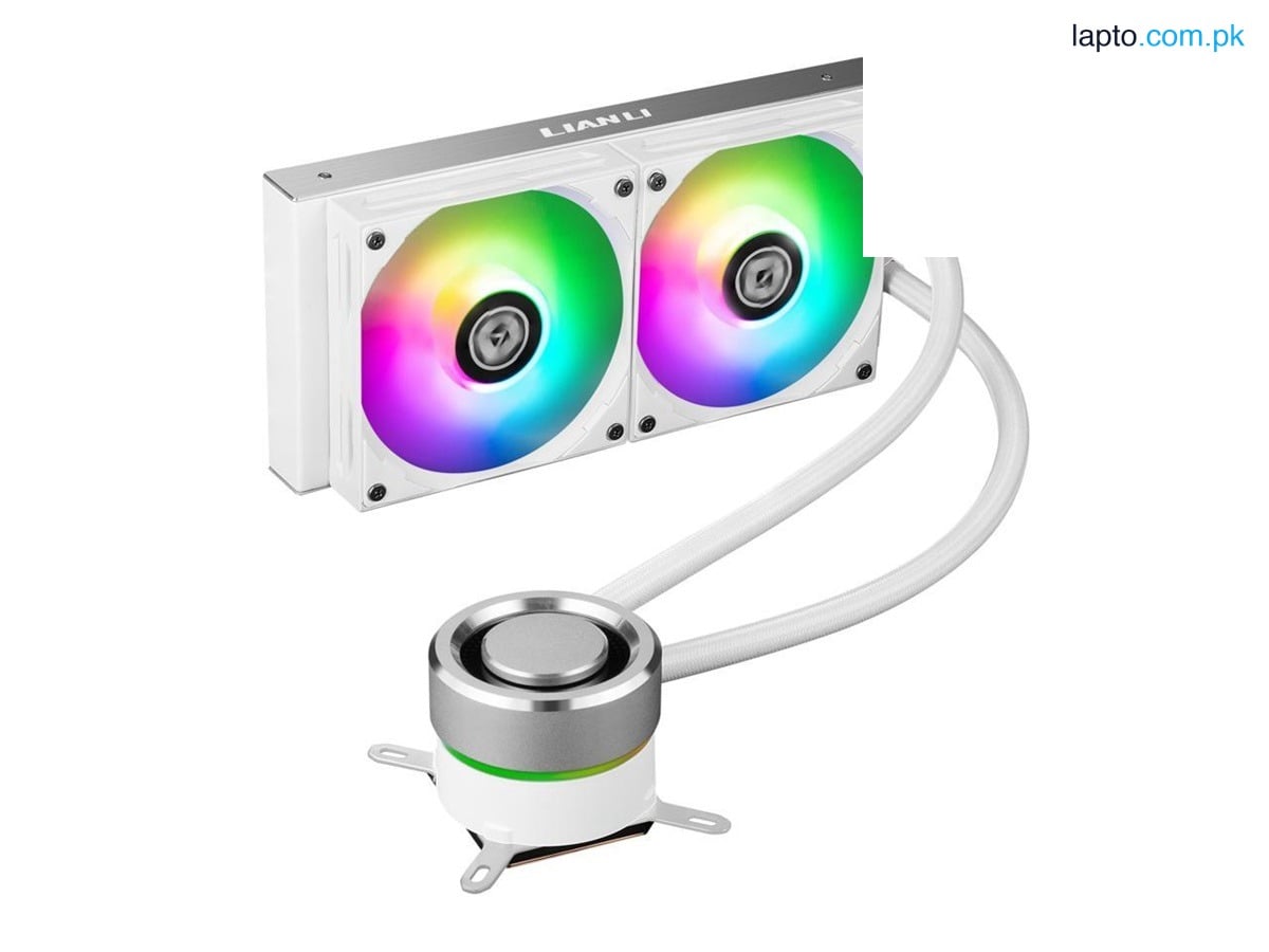 LIAN LI GALAHAD AIO 240 RGB WHITE, Dual 120mm Addressable RGB Fans AIO CPU Liquid Cooler