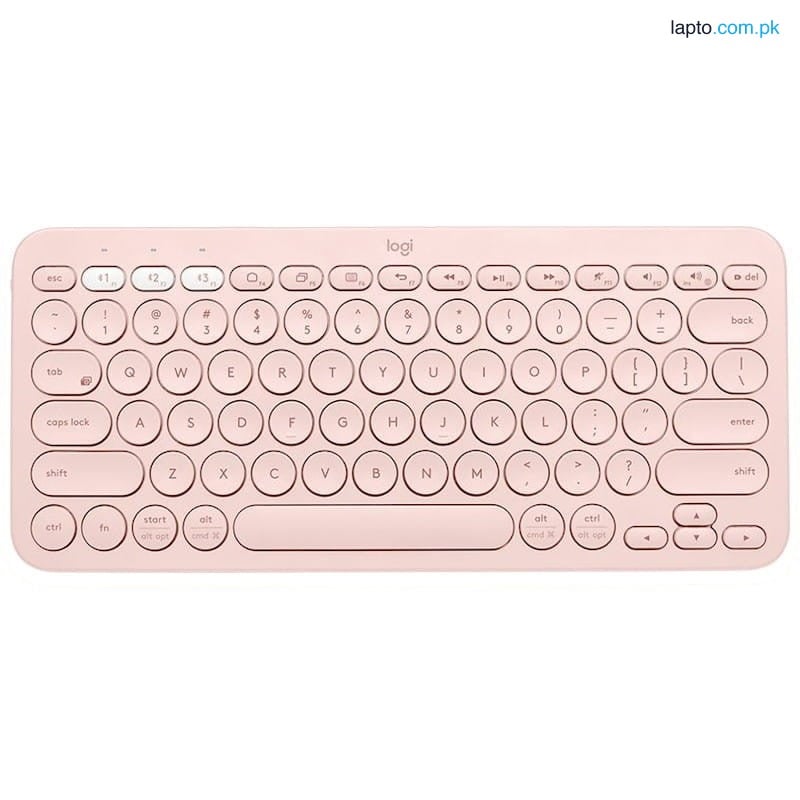 Logitech K380 Multi-Device Bluetooth Keyboard Pink - Grey - White