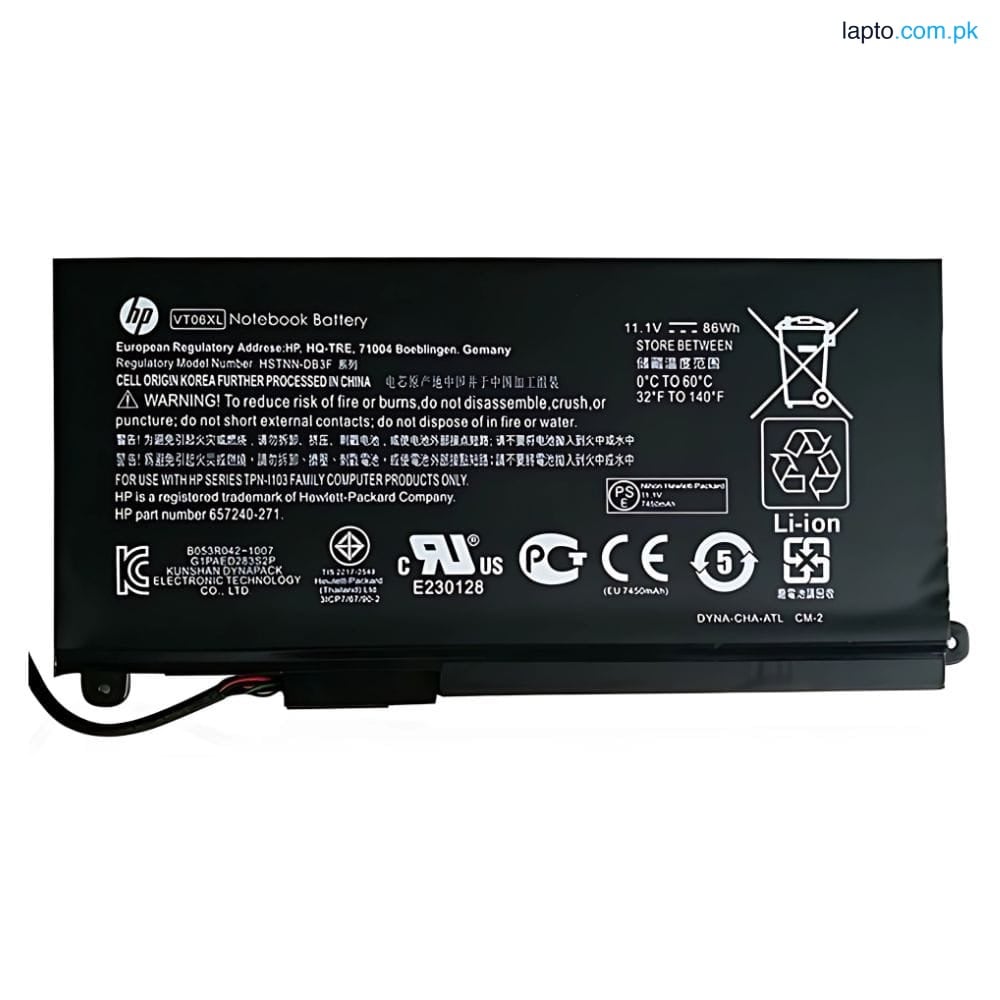 HP Envy 17-3000 17T-3000 VT06XL TPN-I103 657503-001 100% Original Laptop Battery